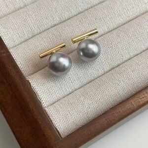 Gray Gold Elegant Earrings